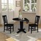International Concepts 42 in. Solid Wood Dual Drop Leaf Dining Table with 2 Chairs in Black K46-42DPT-23B-C10-2 - alternate 4